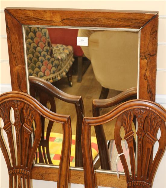A Victorian rosewood frame wall mirror W.57cm